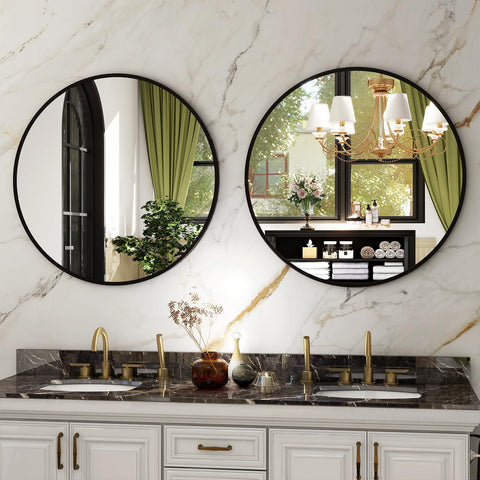 HARRITPURE spa-like ambiance with 24-inch round mirror