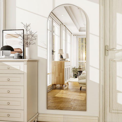 HARRITPURE modern silver mirror suits bathrooms, bedrooms, and entryways.