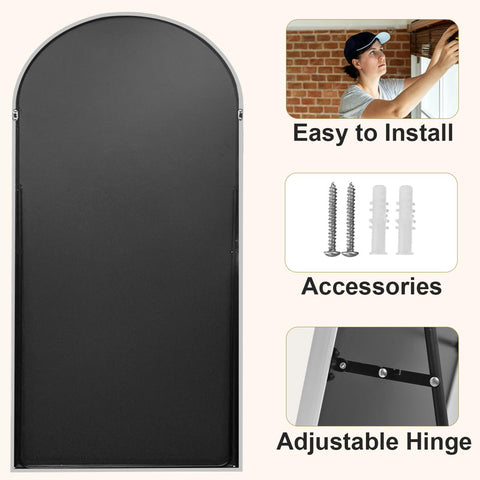 HARRITPURE 56x21 mirror provides a full-body view for outfits.