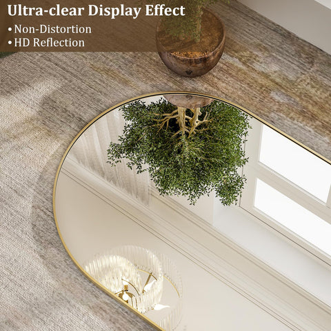 HARRITPURE ultra-clear glass mirror delivers distortion-free reflections for daily outfits.