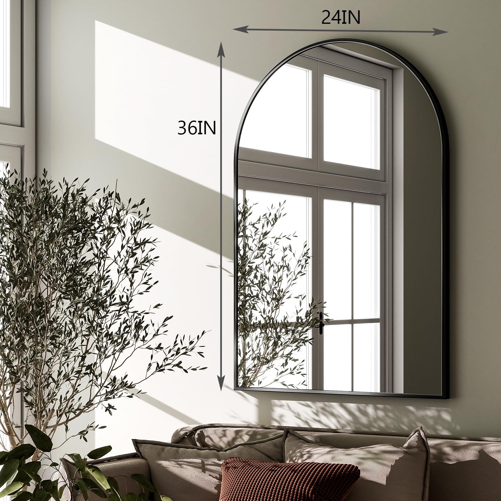 HARRITPURE 24x36 mirror adds a bold focal point for living rooms