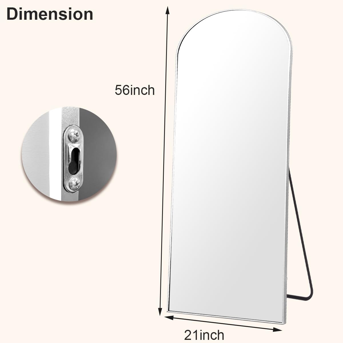 HARRITPURE mirror can be wall-mounted or freestanding for flexible layouts.