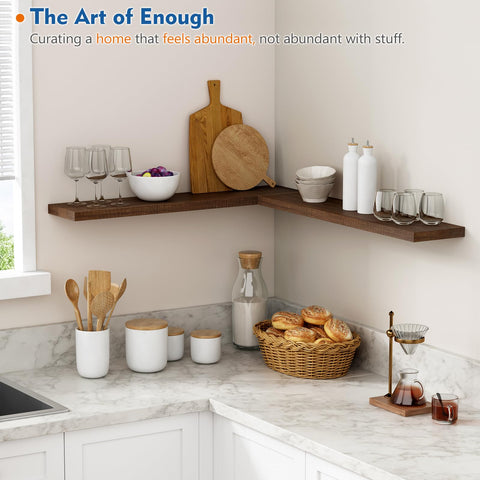 Harwaya double wall-shelf set for organized kitchen essentials and decorative items