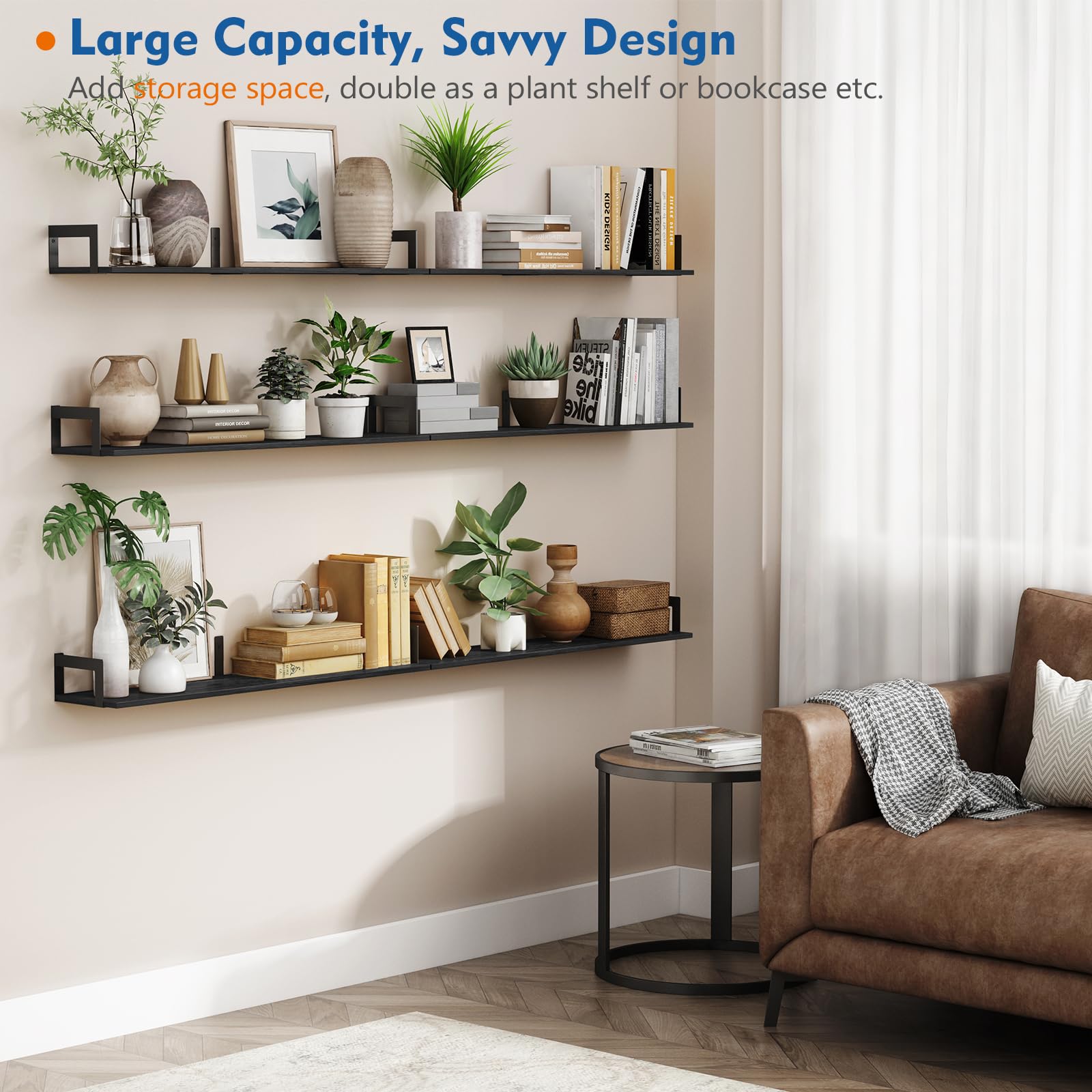 Harwaya bedroom living room shelves displaying books and photos for a cozy setup