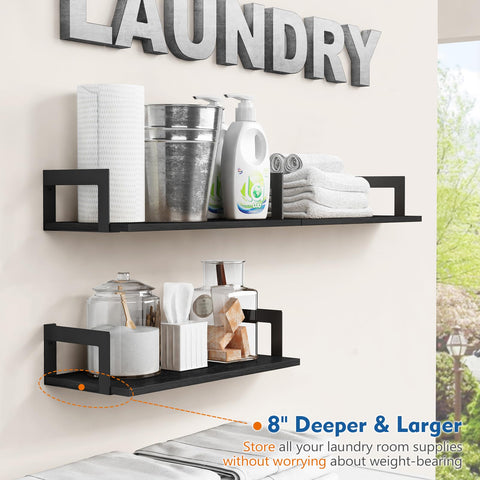 Harwaya three-piece shelf set brightens living rooms, offices, and kitchens.