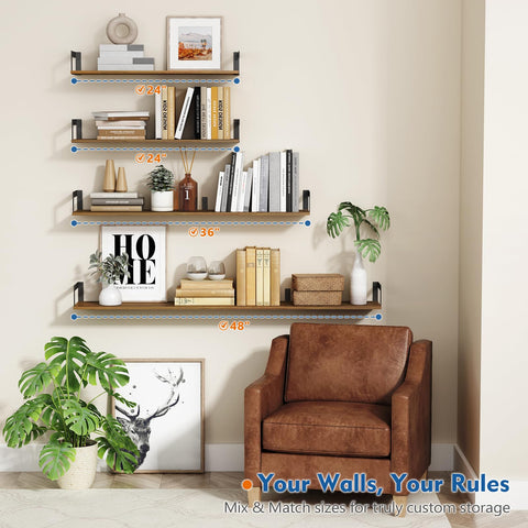 Harwaya durable floating shelves easy install for clutter-free spaces.