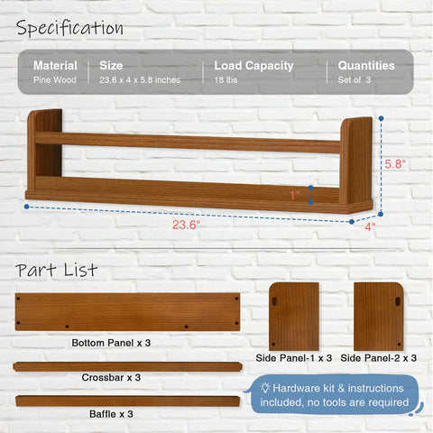 Harwaya simple assembly and mounting process for nursery shelves