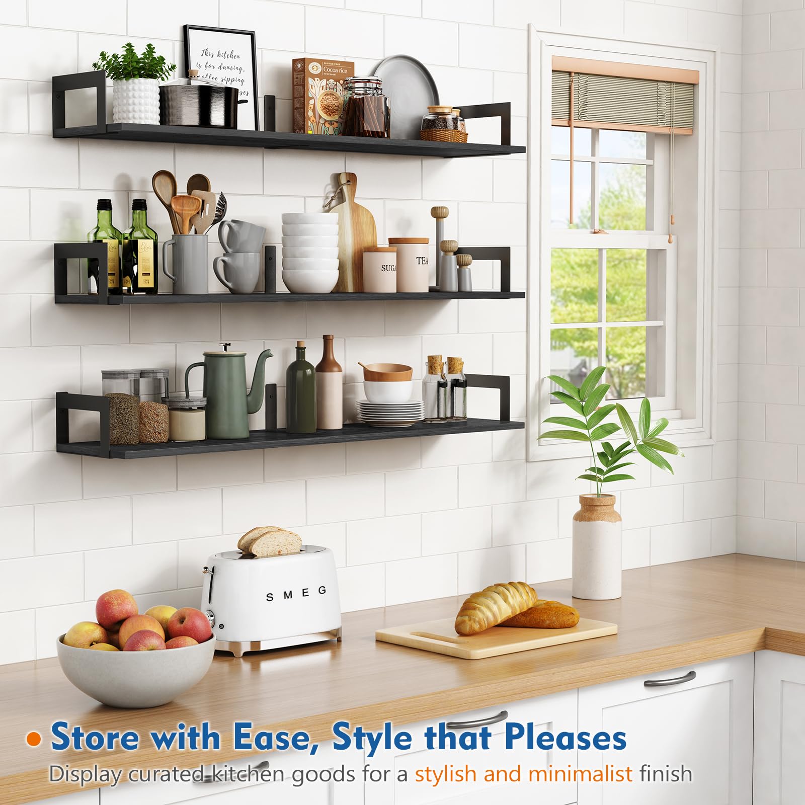 Harwaya easy installation wall shelves with clear setup steps