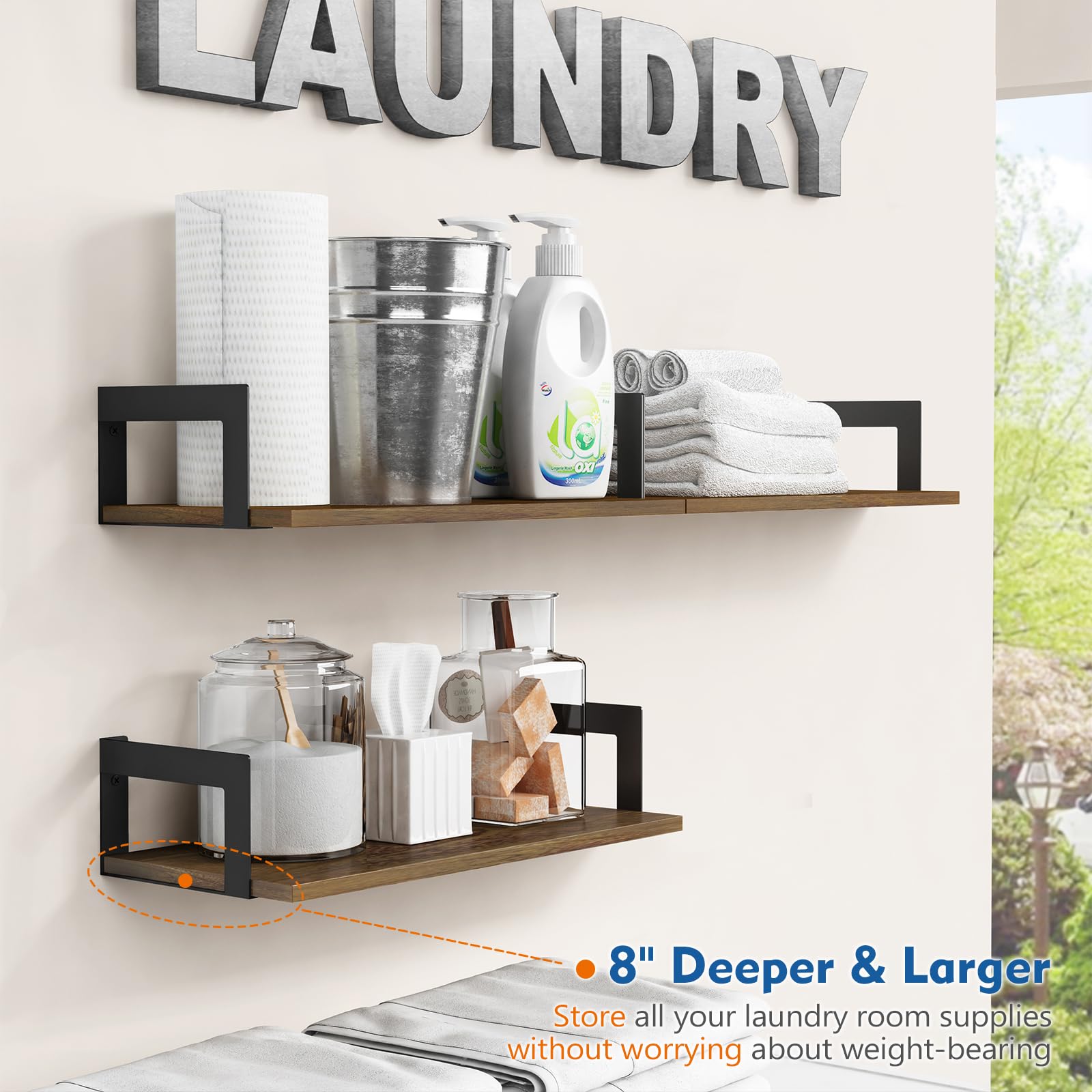 Harwaya floating shelves hardware included – easy installation and sturdy support up to 30 lbs.