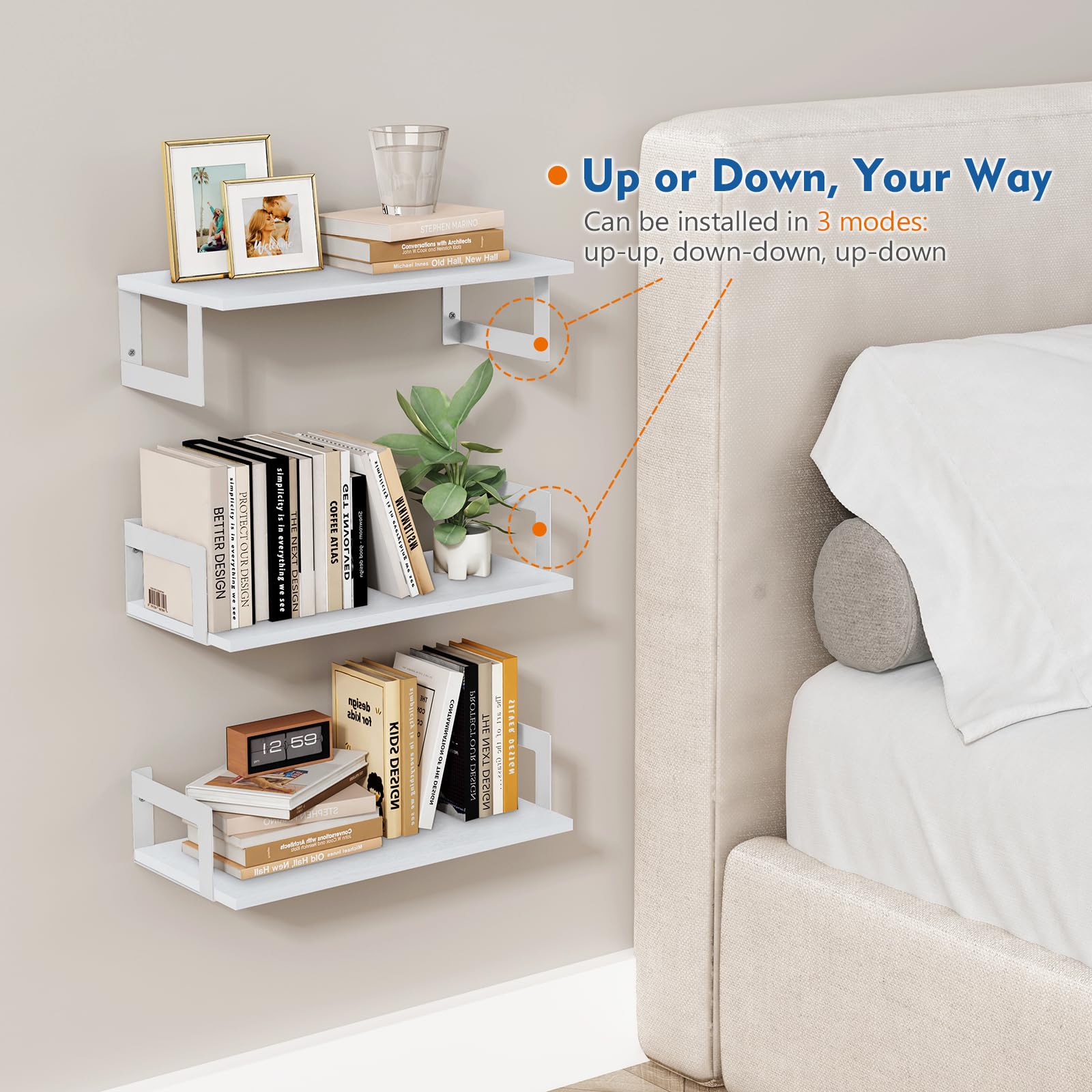 Harwaya easy-install wall shelves deliver clean modern aesthetics.