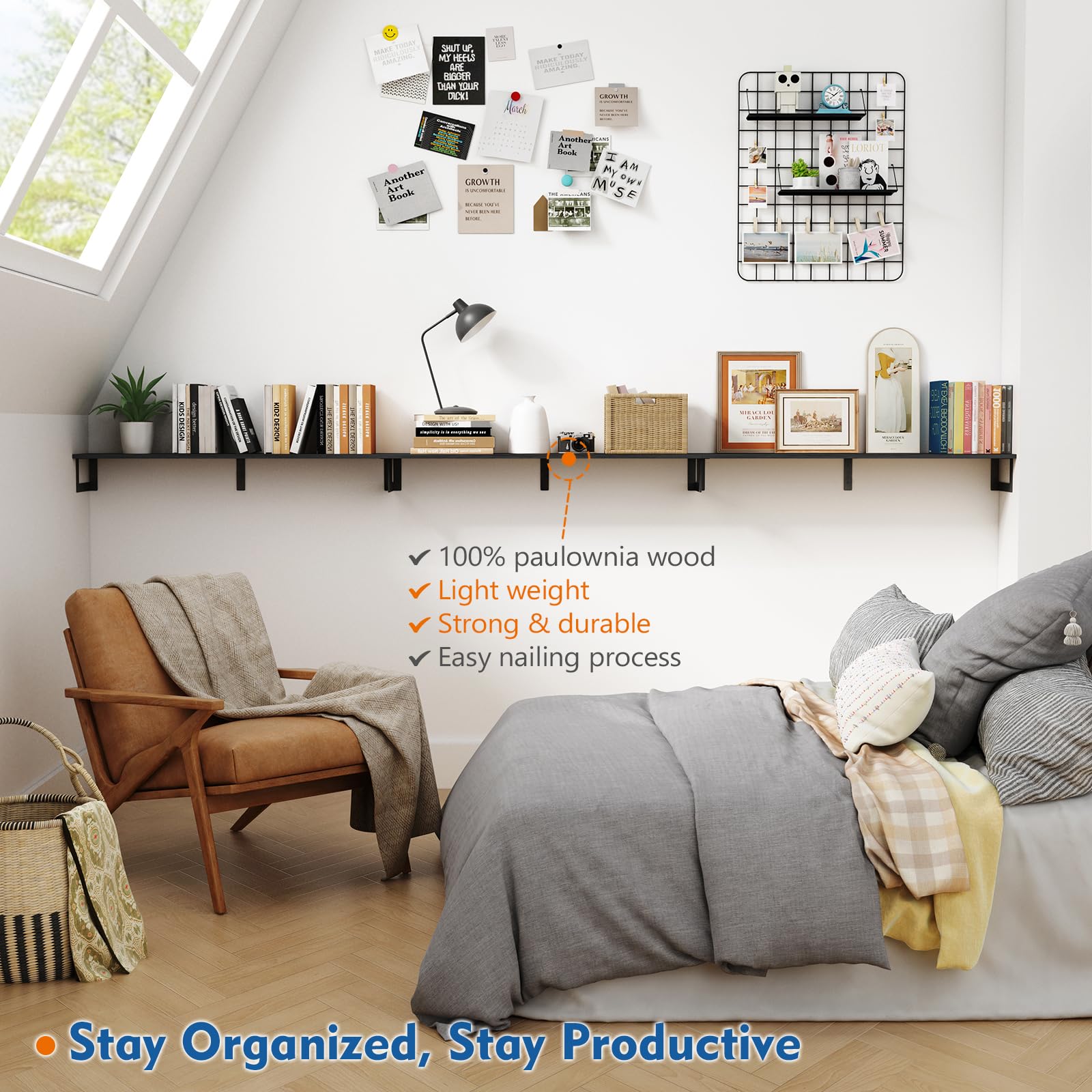 Harwaya heavy-duty wood floating shelves with sturdy construction