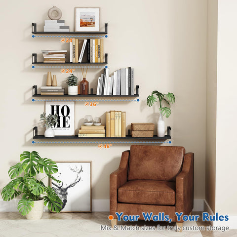 Harwaya kitchen storage three-pack floating shelves for essentials.