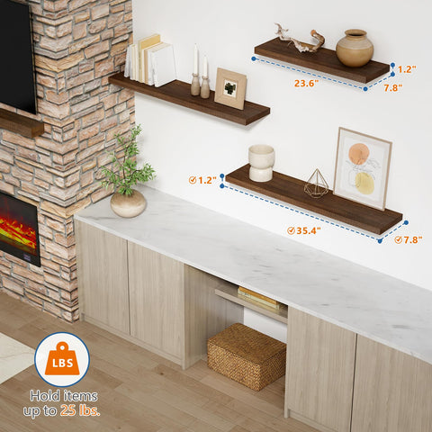 Harwaya long bedroom-living shelf pair adds display space without clutter