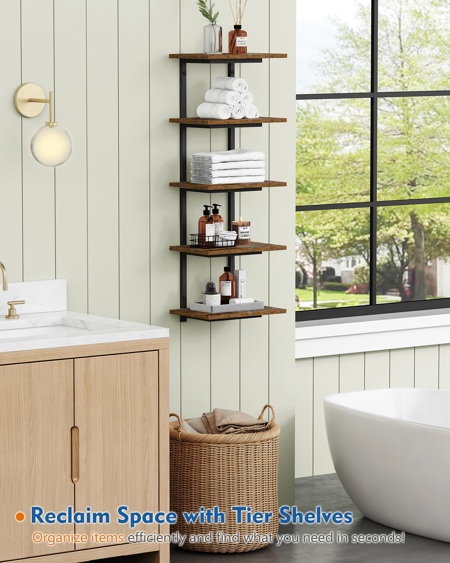 Harwaya wall-mounted shelves in bedroom setup for organizing keepsakes