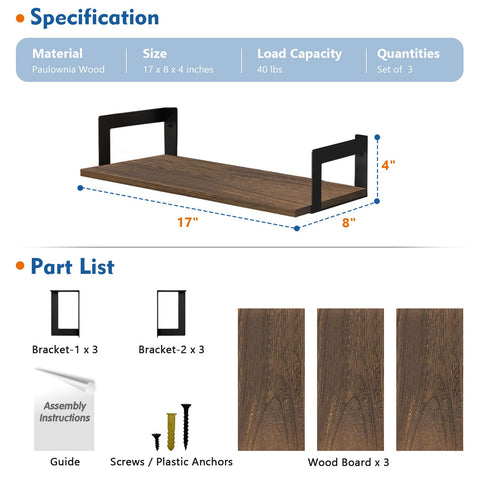 Harwaya wall shelves minimalist deep finish – clean, modern look with functional organization.