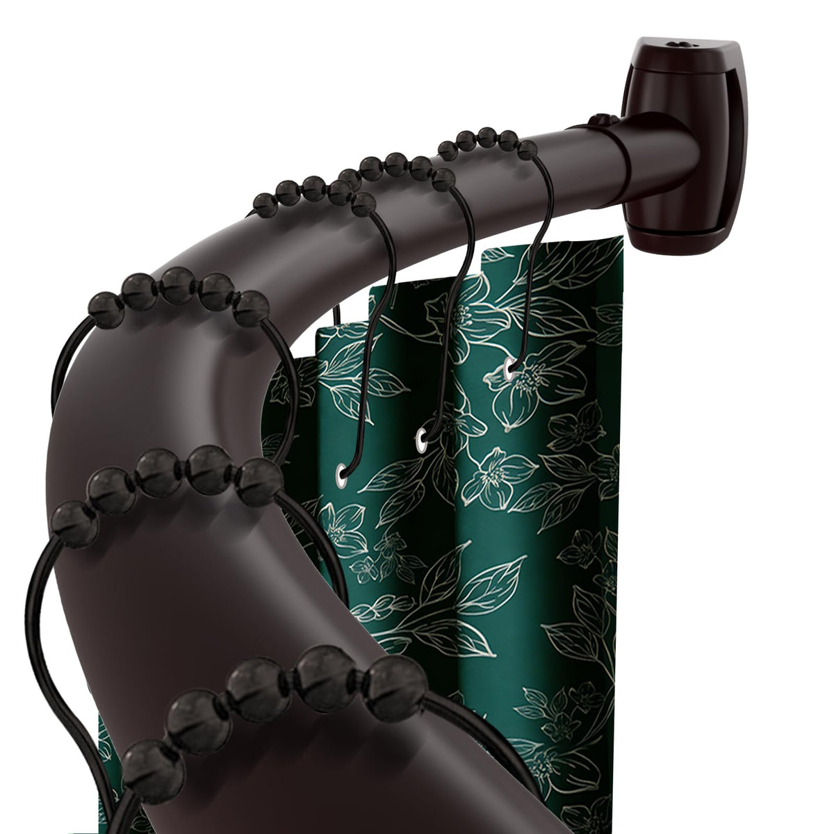 Haryaers bronze curved shower rod with adjustable length for 33-78 inches