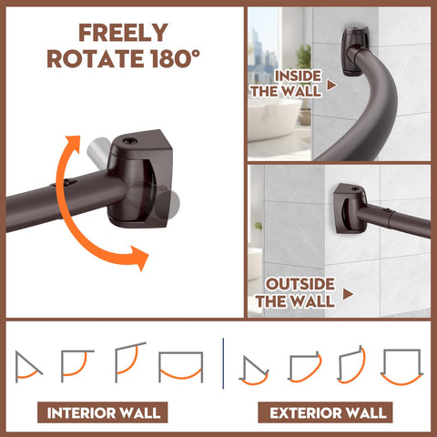 Haryaers rod installed in a modern bathroom setting