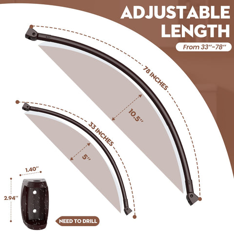 Telescoping components of Haryaers curved rod ready for assembly