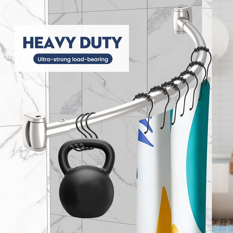 Haryaers installation steps for curved shower rod with drill requirements