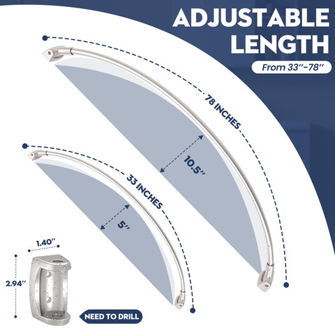 Haryaers 0.6mm thick pipe for durable curved shower rod
