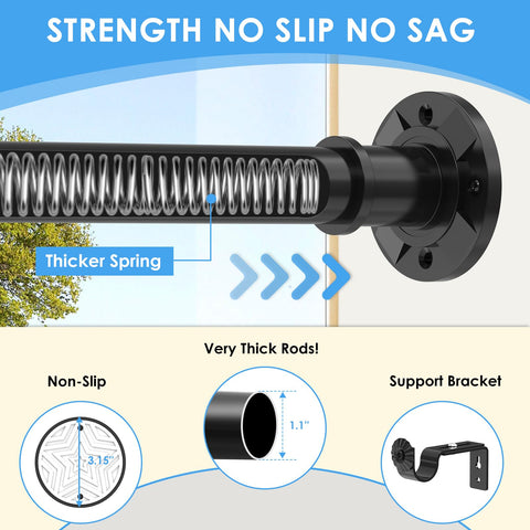 Haryaers heavy-duty curtain rod ends with non-slip rubber pads for stable installation.