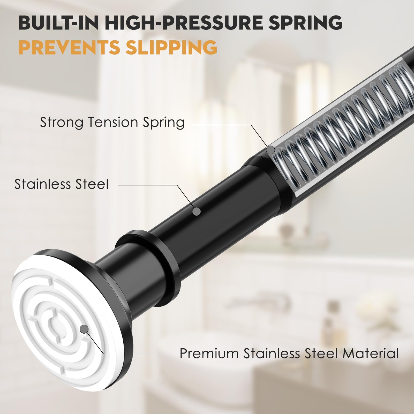 Haryaers tension rod 30-100 inch adjustable fits showers and windows