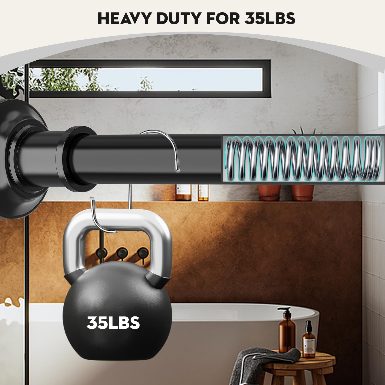 Haryaers tension rod non-slip end pads prevent wall slippage