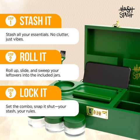 HASHSTASH combination lock close-up demonstrates discreet security.