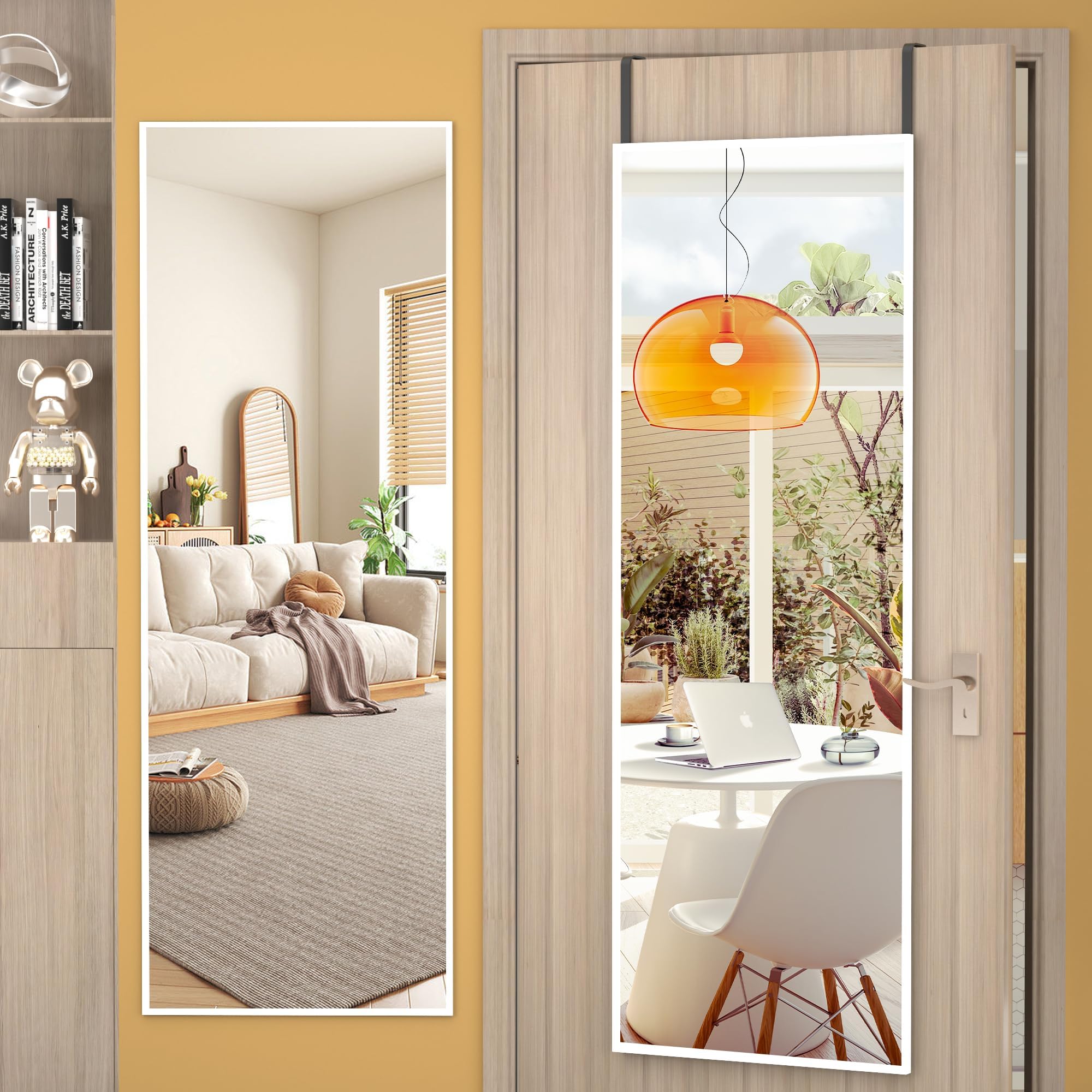 Hasipu door mirror full-length 51x16, ideal for outfit checks.