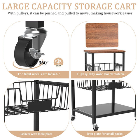 Hastatii kitchen storage cart assembly diagram with included tools
