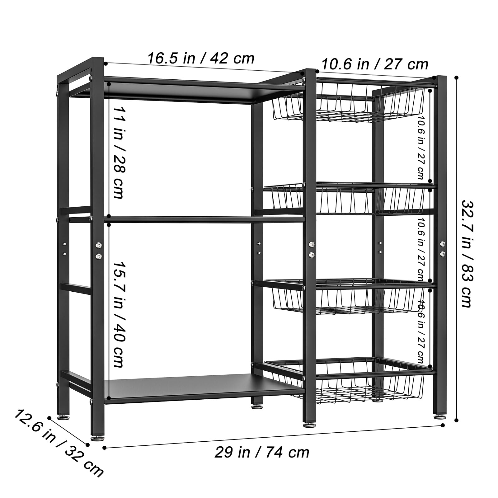 Hastatii storage rack coffee bar area keeps mugs and coffee gear organized.