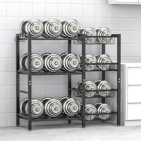 Hastatii multi-use storage rack adapts to pantry, laundry, or playroom needs.