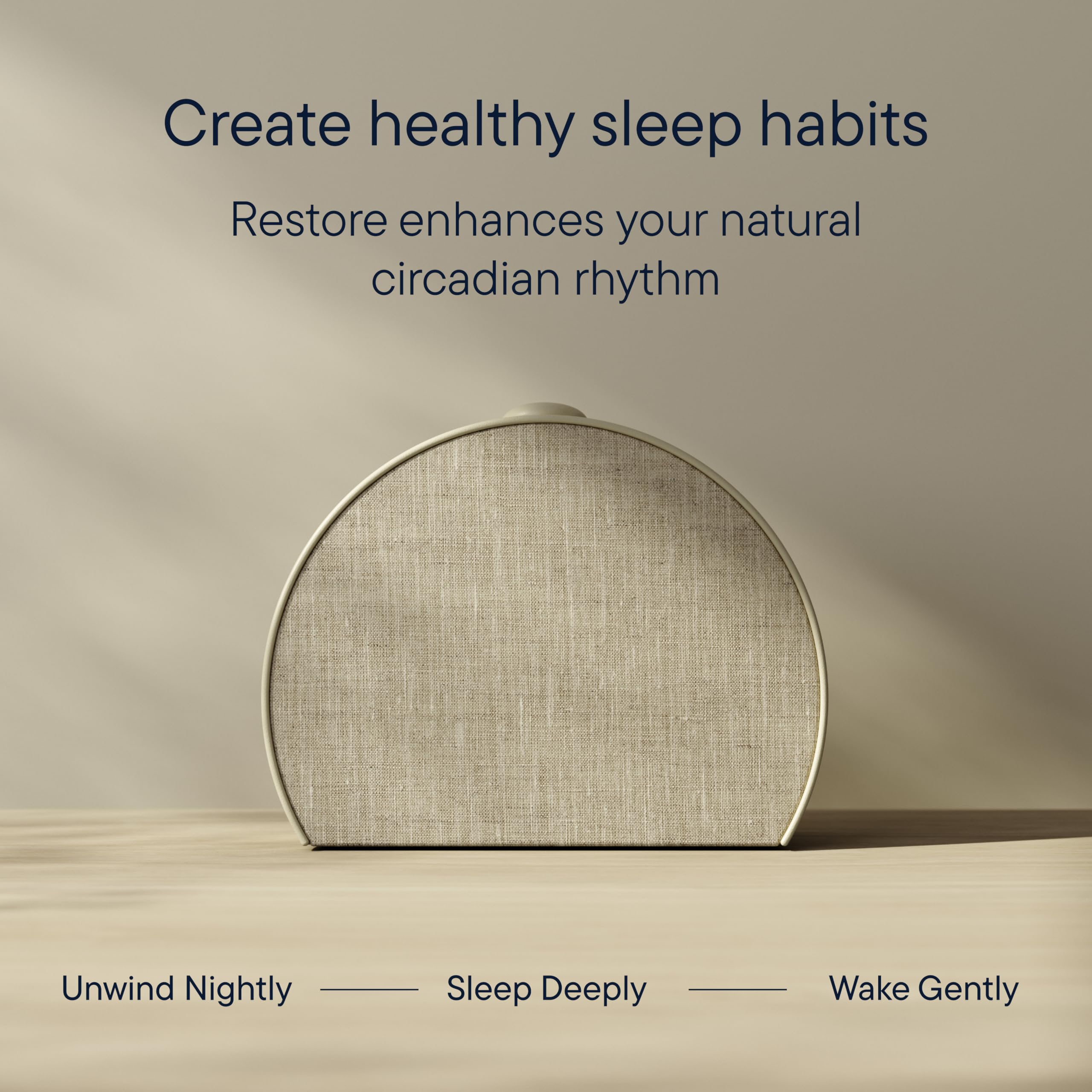 Hatch Restore 3 bedside light Putty for quick, ambient lighting control.