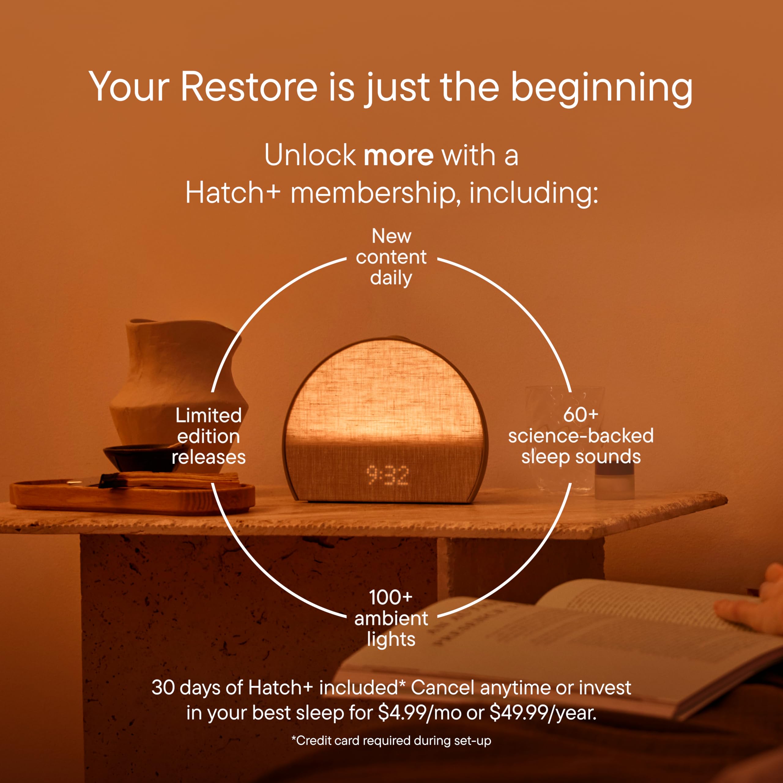 Hatch Restore 3 smart light Putty enhances screen-free evenings and ambiance.