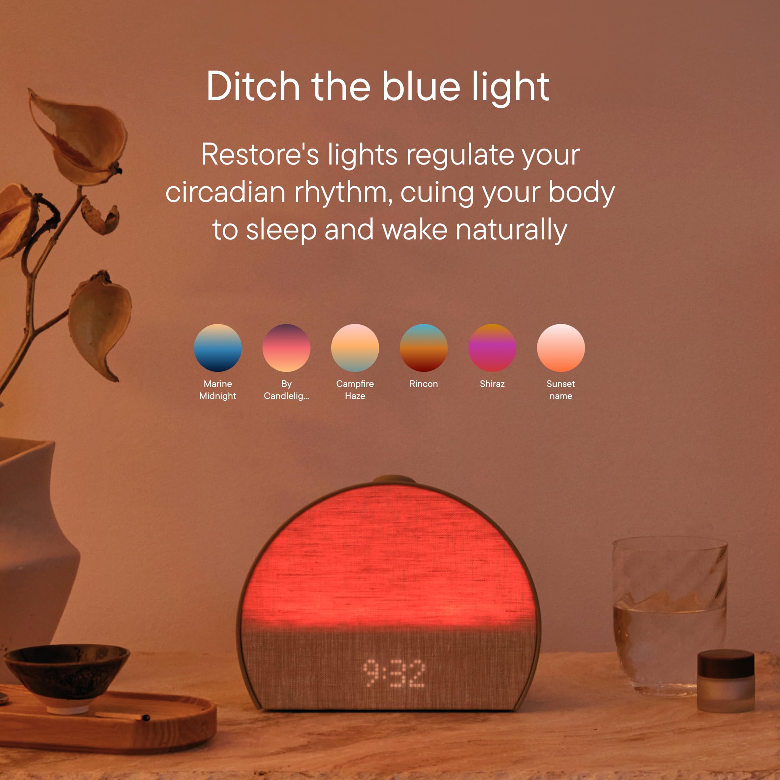 Hatch Restore 3 wake gently feature Putty showing a soft morning glow.
