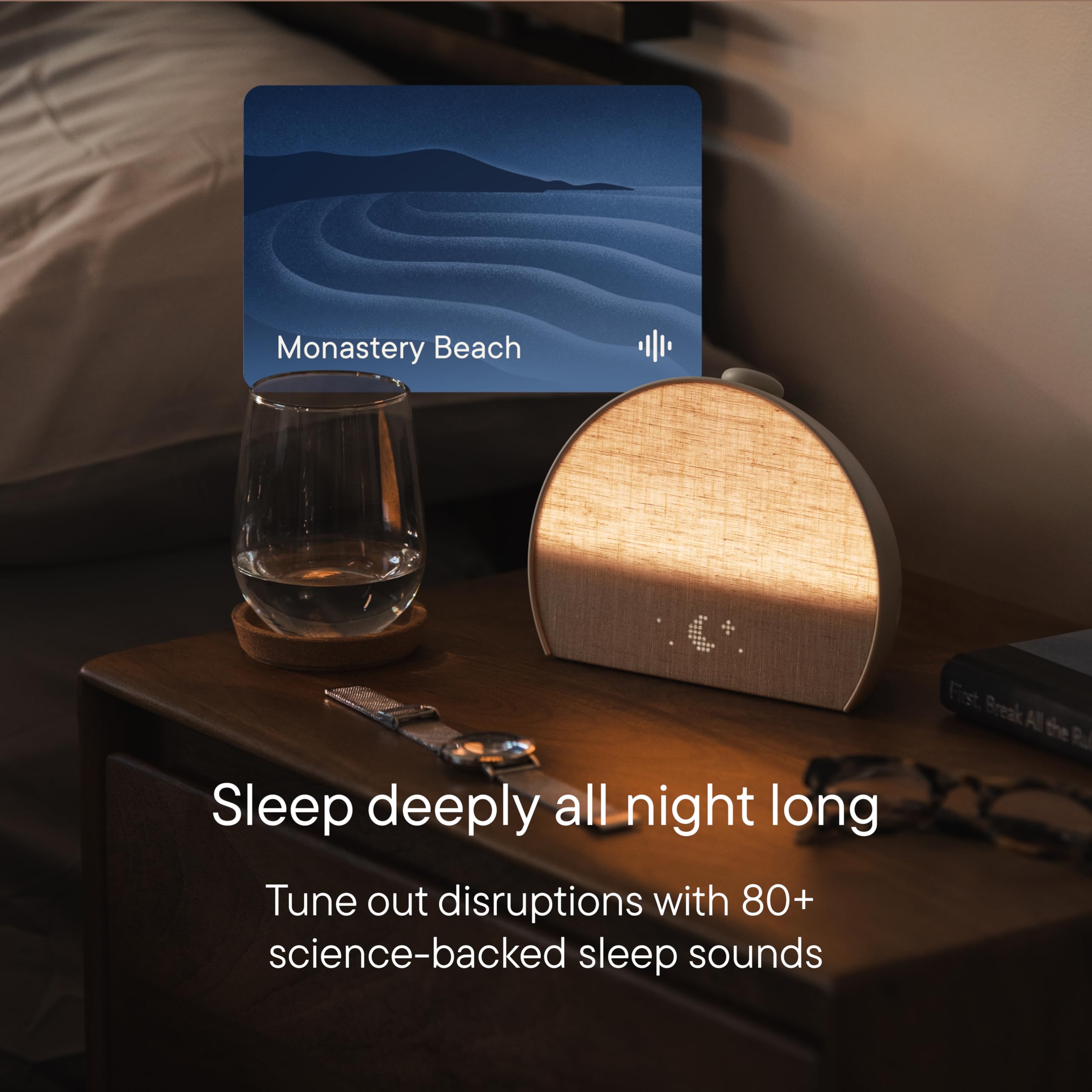 Hatch Restore 3 white noise feature helps create a peaceful sleep environment.