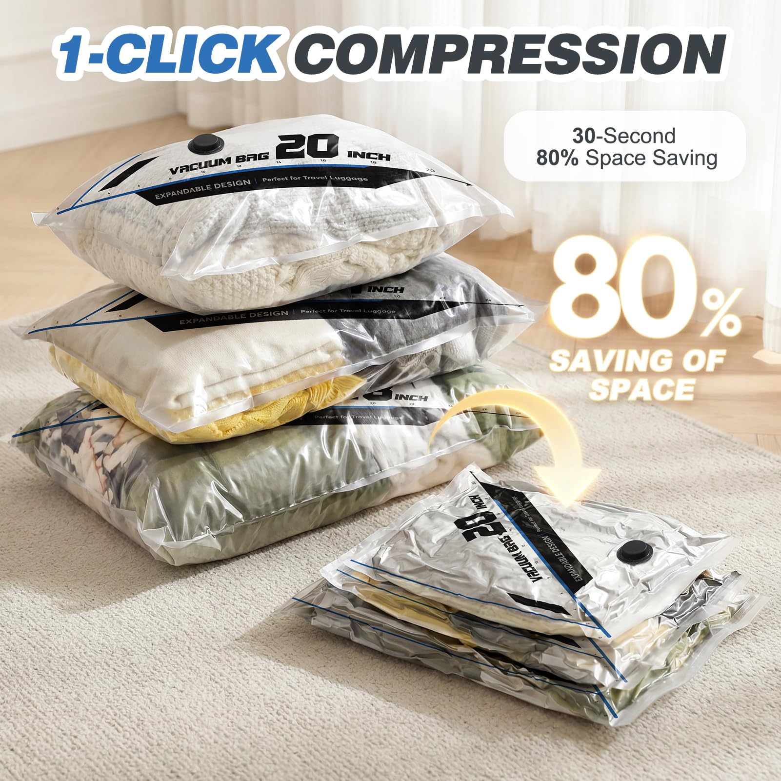 Durable PA+PE material protects jackets during trips.
