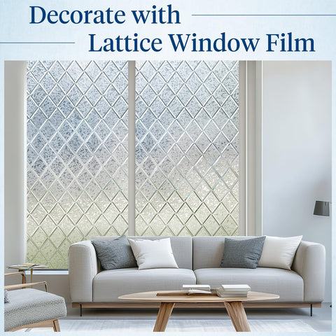 Haton stained-glass appearance cling adds decorative privacy like leaded glass