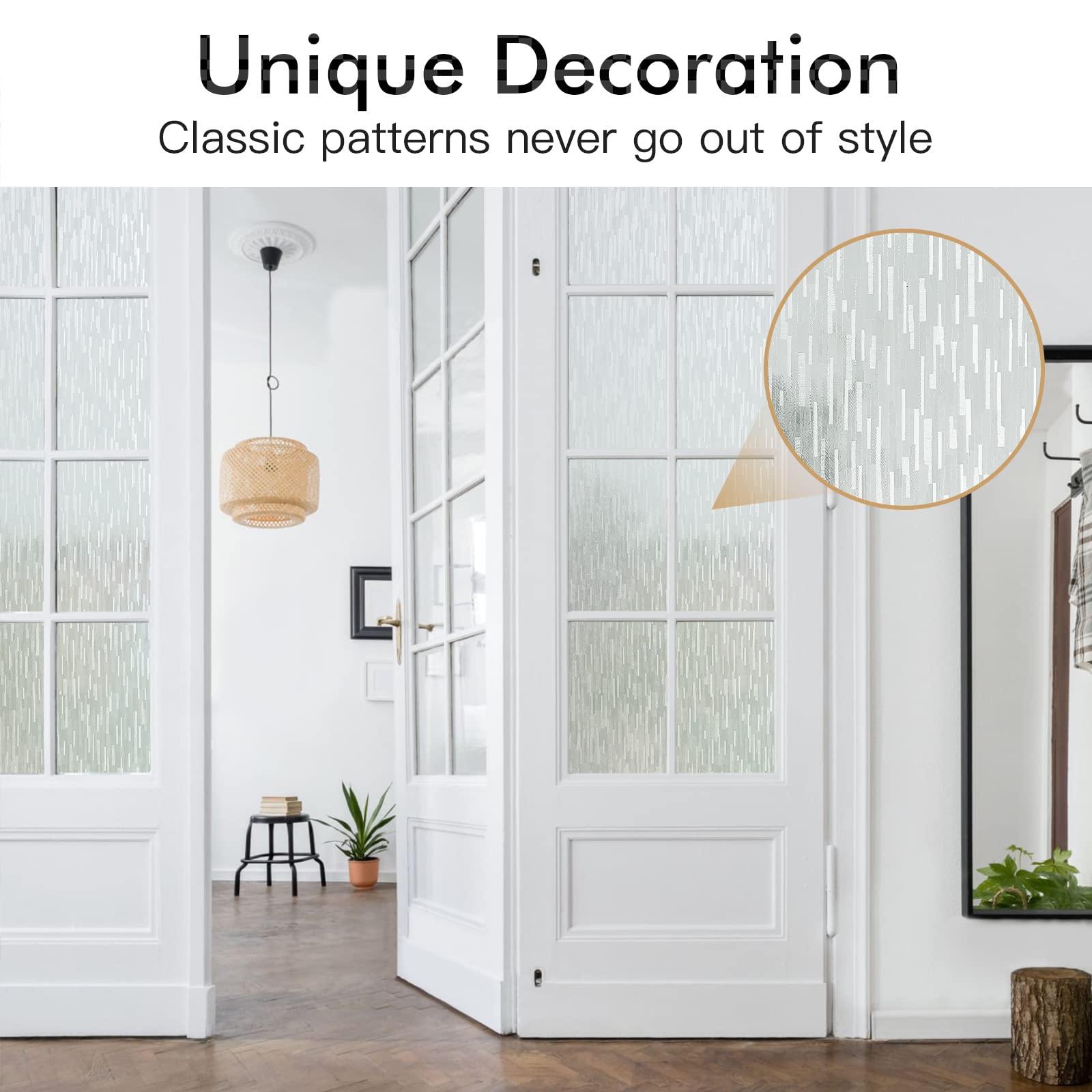 Haton window film modern horizontal lines give a chic look.