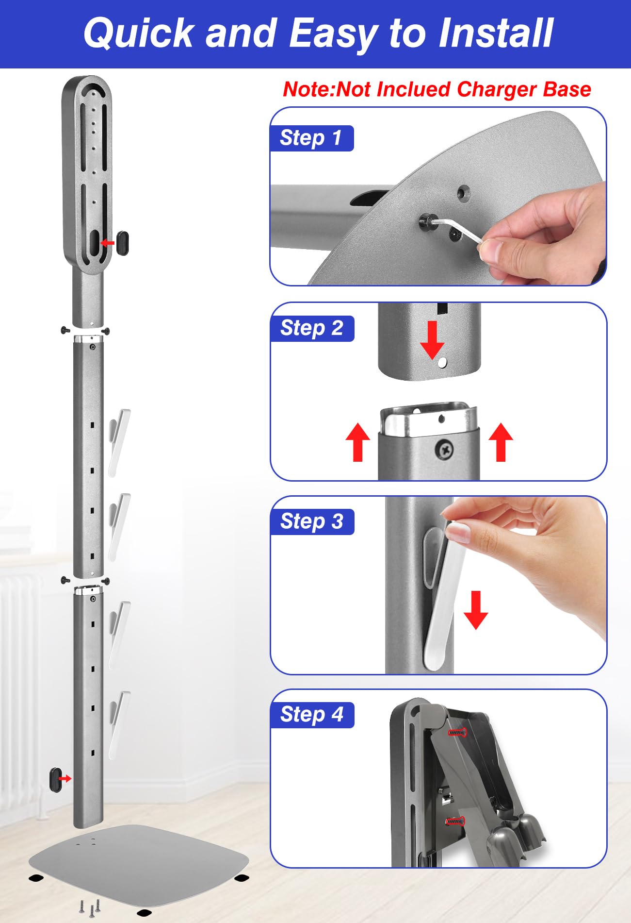 Haturi Dyson Gen5 stand heavy-duty metal frame for durable use.