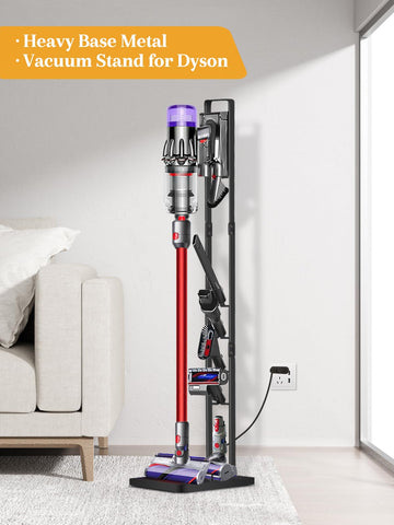 Haturi Dyson stand side view shows a compact freestanding design.