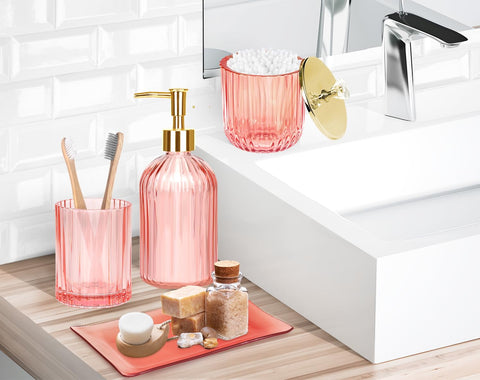 Haturi pink glass decor complements rustic to contemporary styles