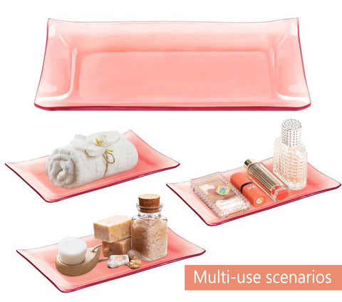 Haturi pink glass toothbrush holder reduces bathroom counter clutter
