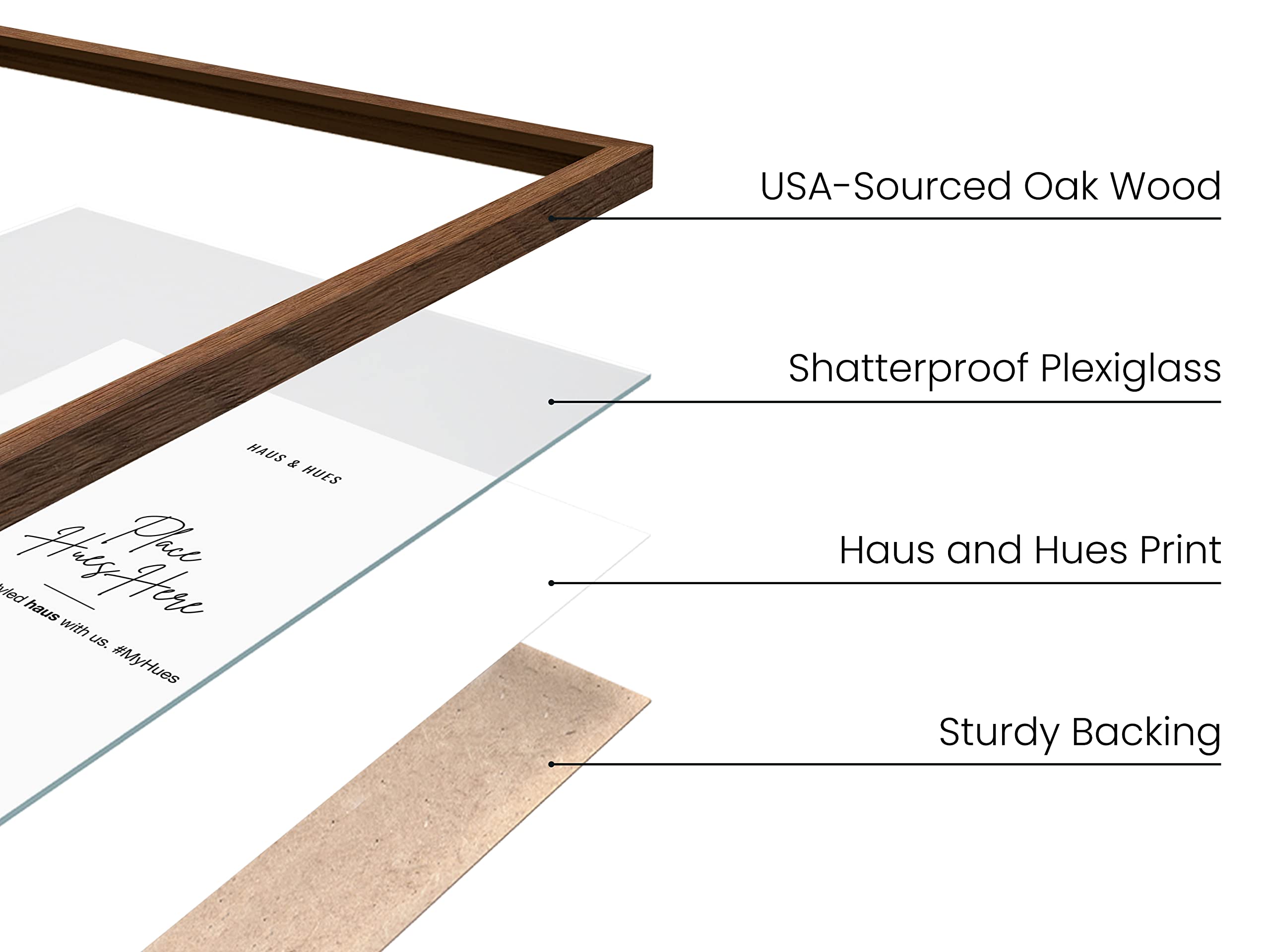 haus and hues frame side profile showing slim silhouette for clean wall integration