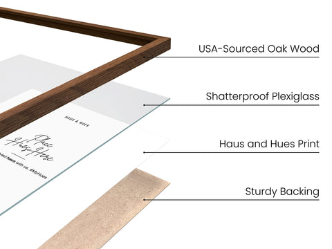 haus and hues frame side profile showing slim silhouette for clean wall integration
