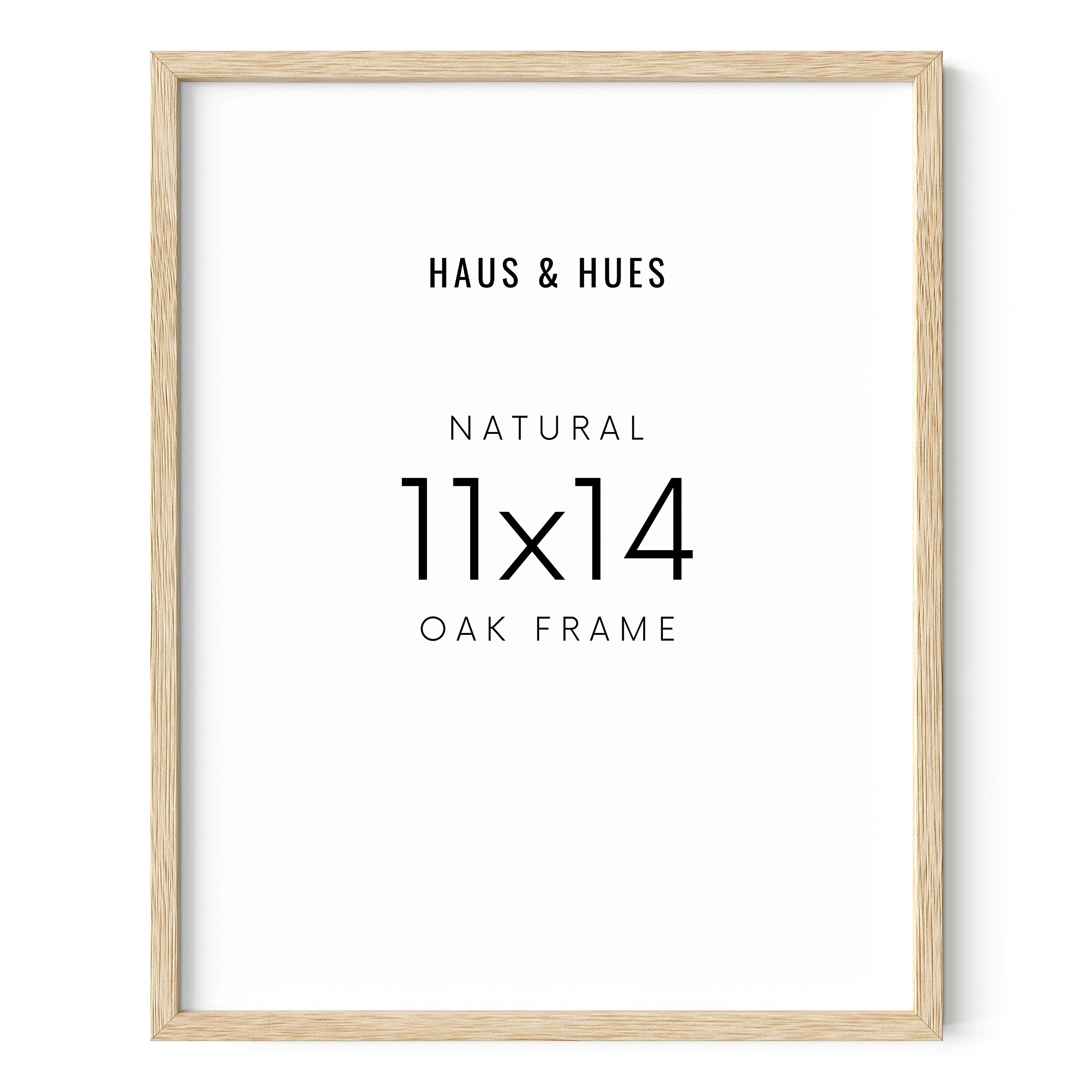 HAUS AND HUES beige oak 11x14 frame close-up highlighting natural wood grain for photos.