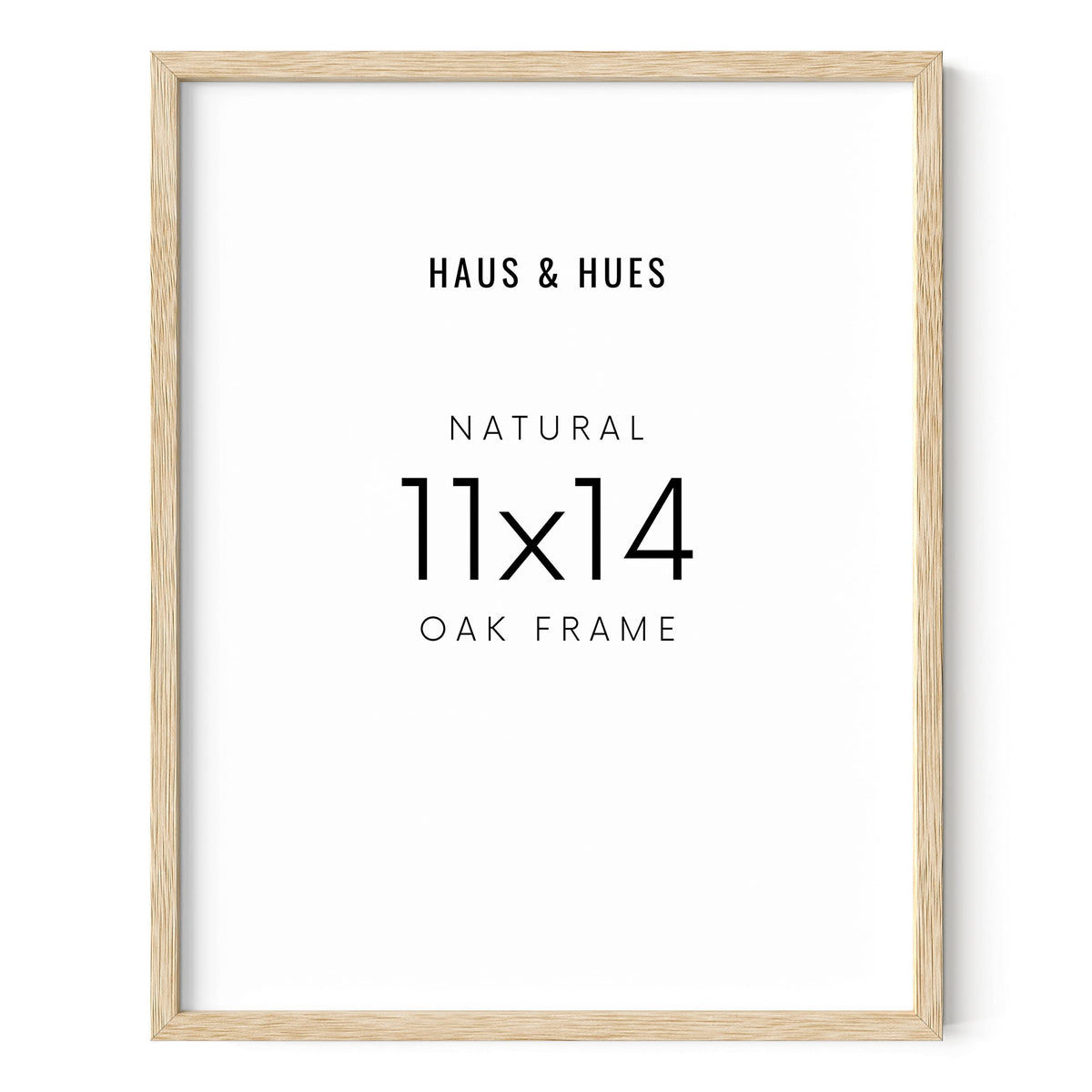 HAUS AND HUES beige oak 11x14 frame close-up highlighting natural wood grain for photos.