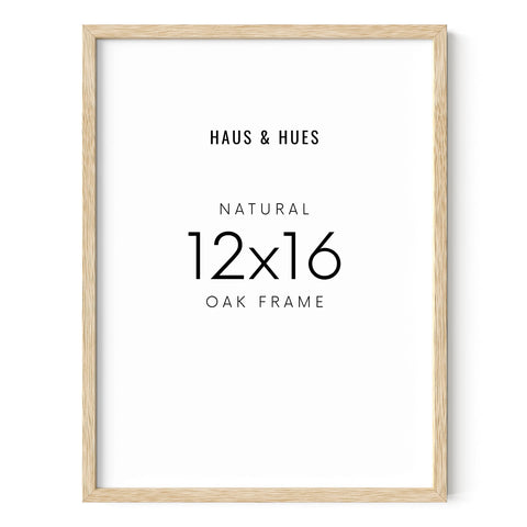 HAUS AND HUES beige oak 12x16 frame closeup showing natural wood finish for versatile wall art