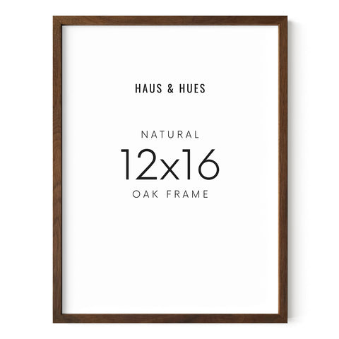 HAUS AND HUES walnut 12x16 frame, front view, rustic warmth for wall art