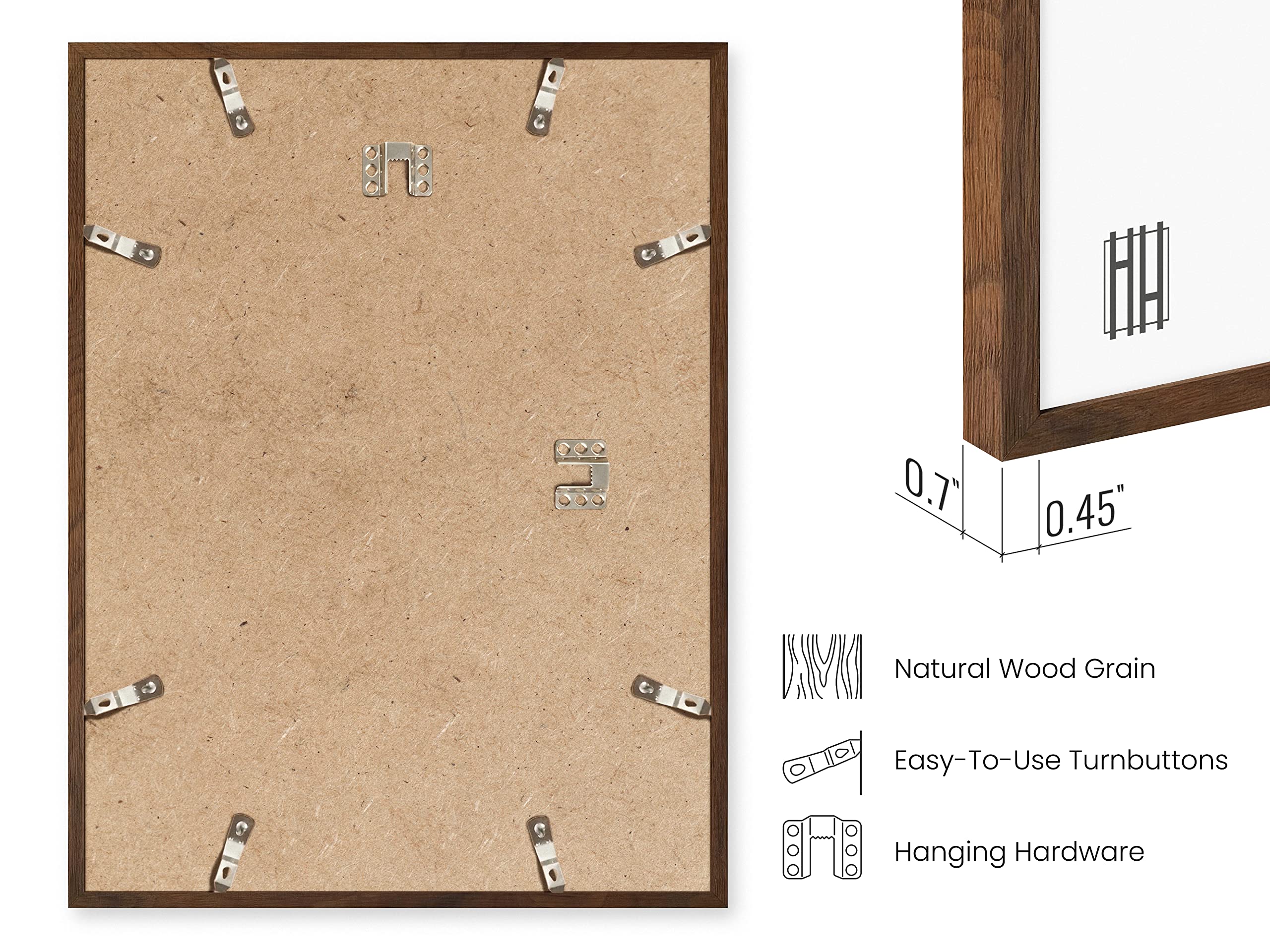 haus and hues wooden poster frame grain detail emphasizing oak texture and warm aesthetic